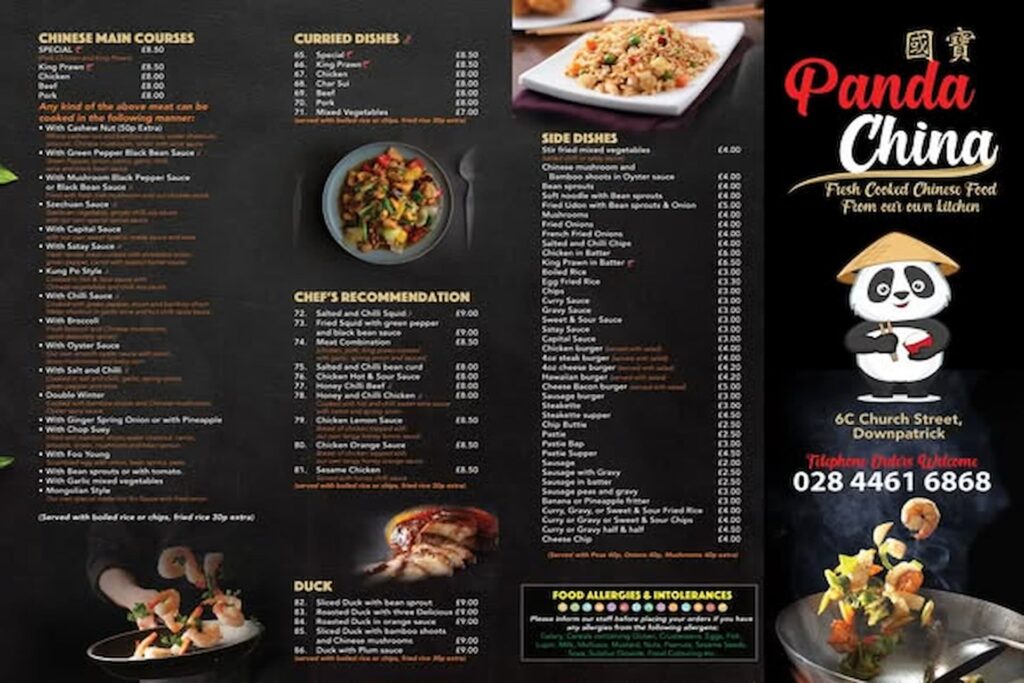 China Panda Menu